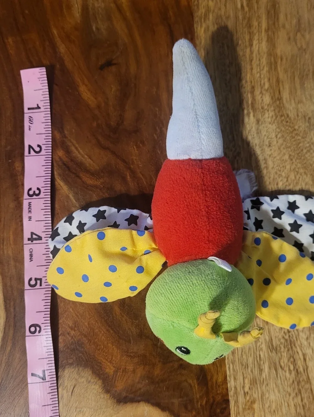 Vintage Small plush caterpillar rattle Toy